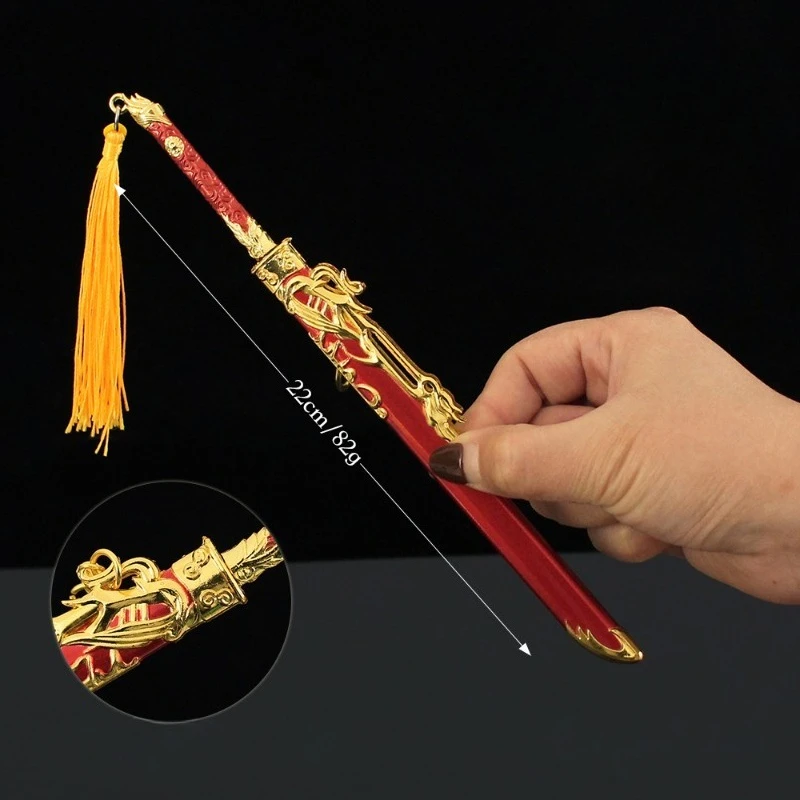 22cm/8.66in Game Peripheral Tang Horizontal Toy Swords Model Toy Alloy Sheathed Collection Weapon Ornament Desktop Display Gifts