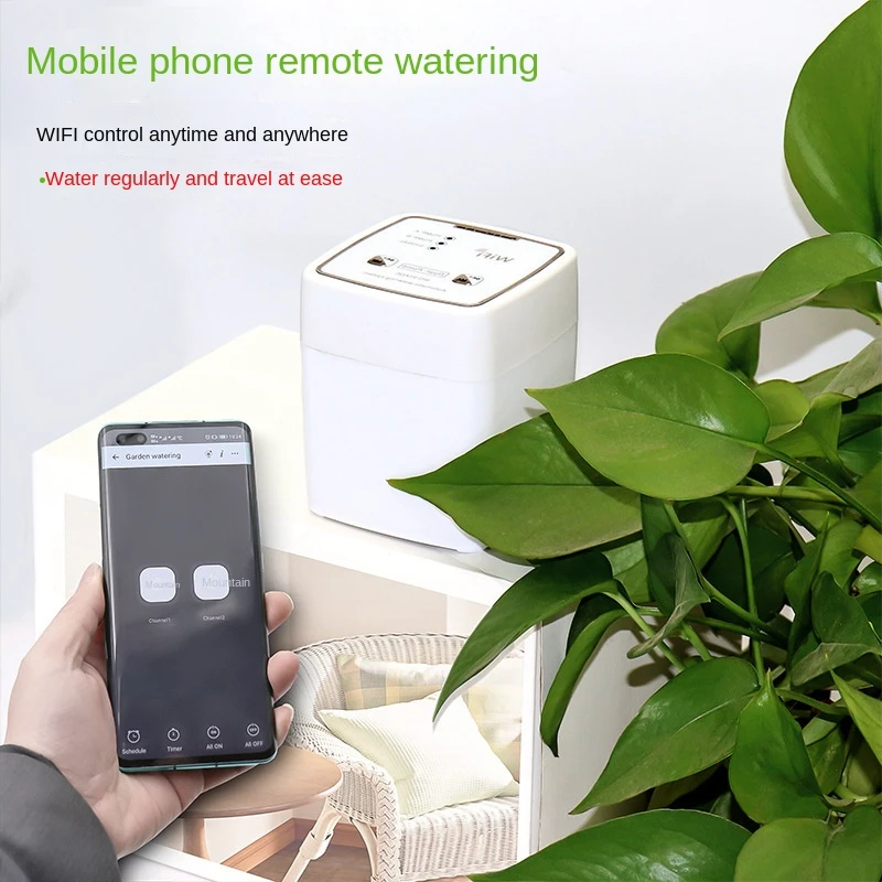 Tuya Smart Life Dubbele Pomp Automatische Bewatering Apparaat Tuin Intelligent Timing Bewateringssysteem Diy Micro Druppel Irrigatie Kit