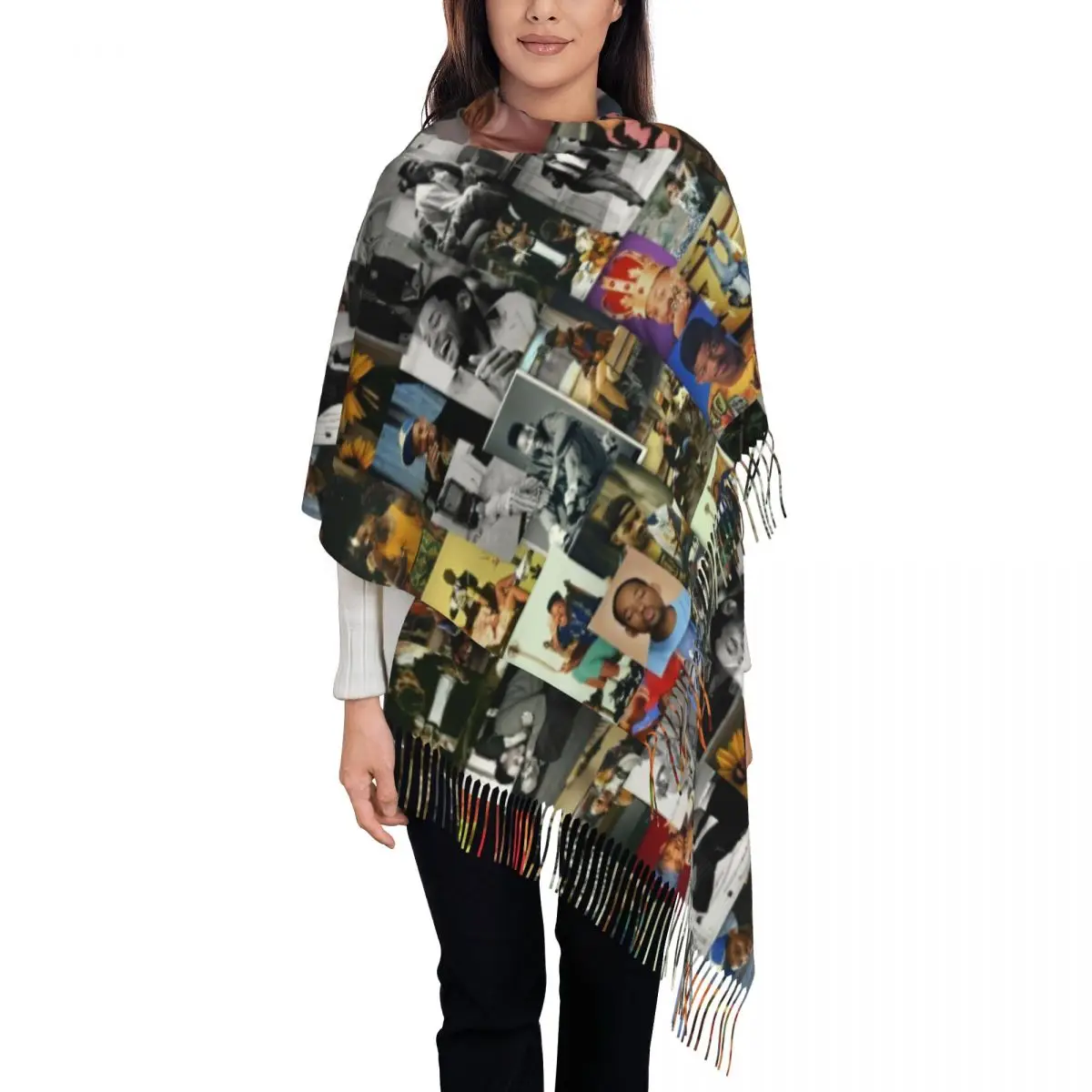 

Шарф с персонализированным принтом Wills Smiths, рэперский шарф для американского актера, мужские и женские теплые шарфы на зиму и осень, шаль