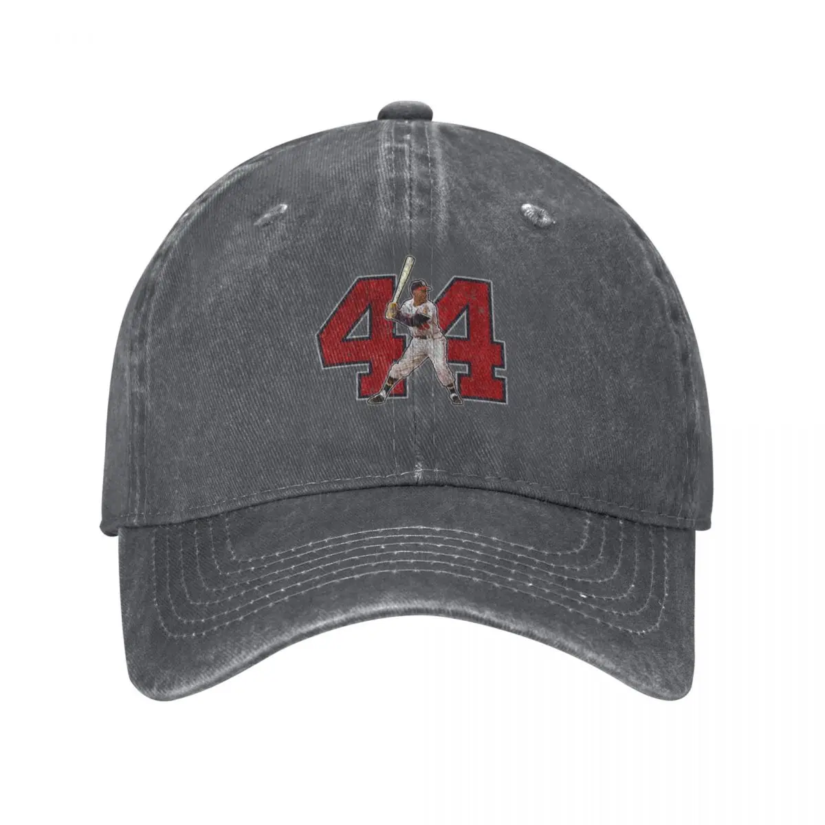 44 - Hammerin Hank (vintage) Baseball Cap Snap Back Hat Golf Hat Man Men's Hats Women's