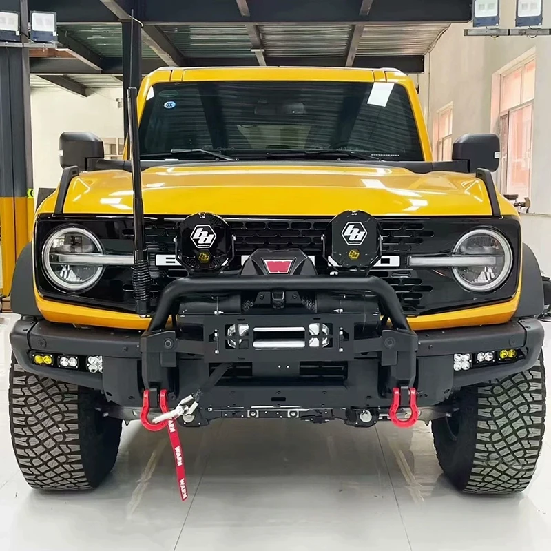 4x4 Accessories Manganese Steel Front Bumper Winch Bracket With Bull Bar For Ford Bronco 2021+ view 5