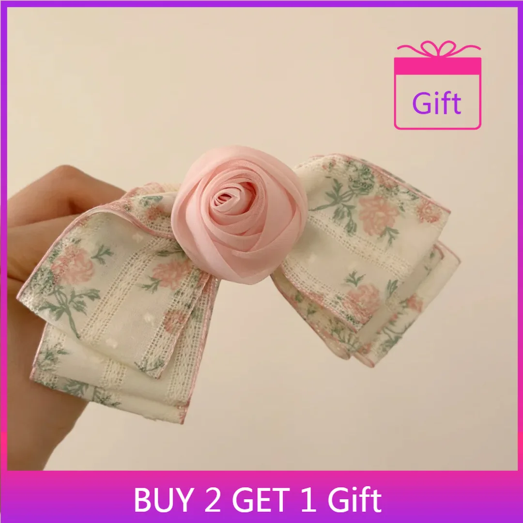 

Delicate Lace Hair Clip with Pearl Accent Bow Duckbill Design 2025 New Elegant Fringe Clip for Women Romantic Style