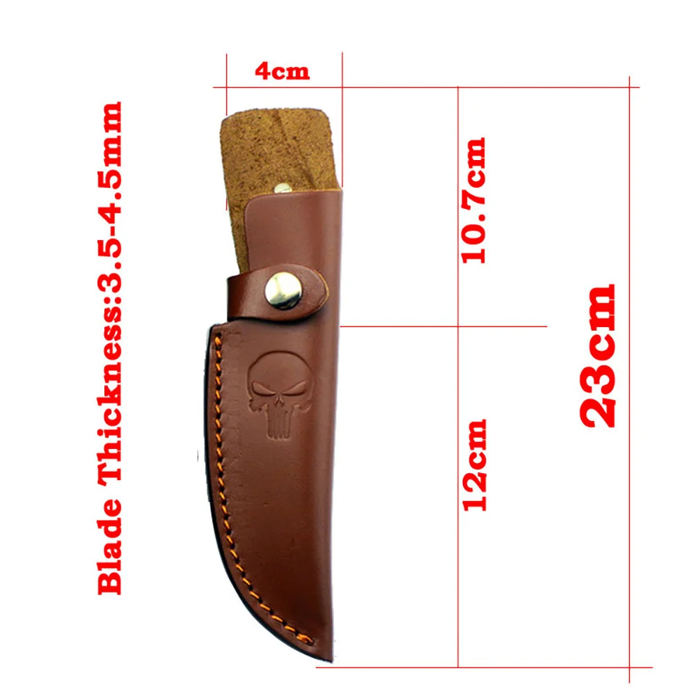 Outdoor DIY Straight Knife Cowhide Sheath Scabbard New Fixed Blade Holder Tool Belt Loop Hunting Holster Carry Accessories