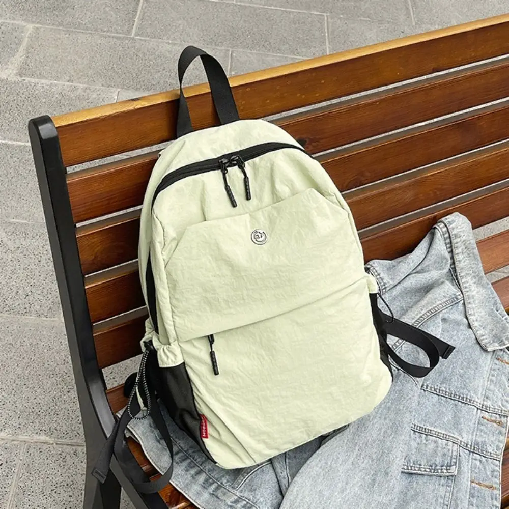 シンプルな小型スポーツナイロンバックパック無地韓国風無地ショルダーバッグハンドバッグレトロバックパック女の子用