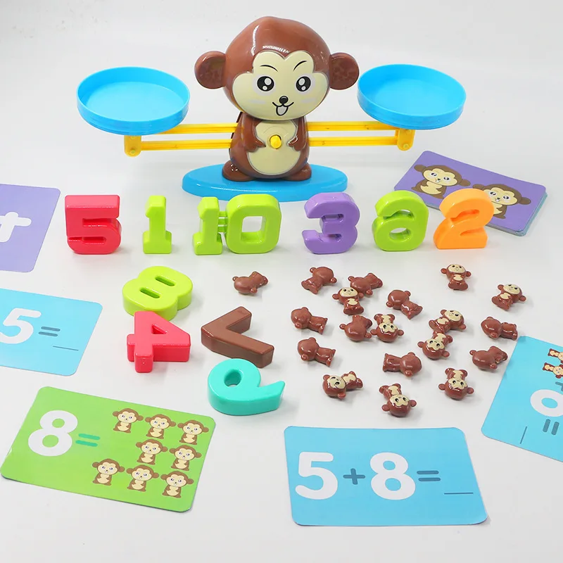 Educational Math Toy Smart Monkey Balance Scale Kids Toy Digital Number Board Game Educational Learning Toys Teaching Material
