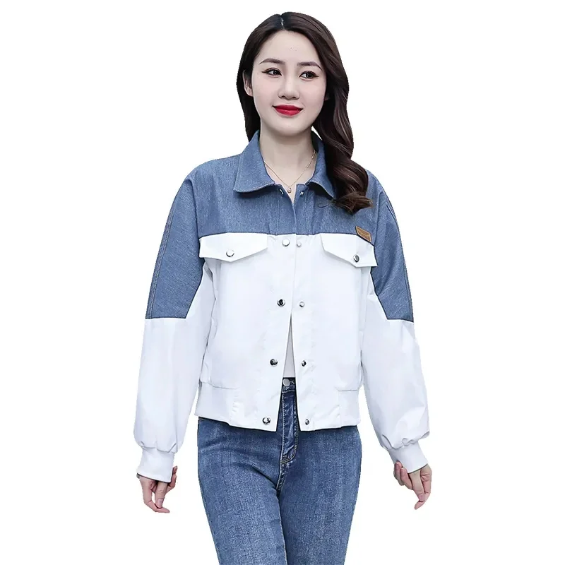 Spring And Summer New Short Women's Coat Korean Loose Fashion Stitching Embroidery Explosions Denim Jacket Women's Jackets