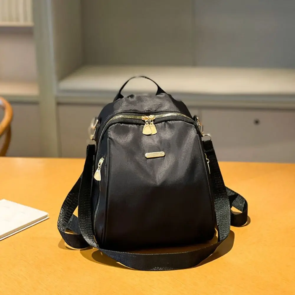 Bolso cruzado, mochila de nailon multifuncional, bolso de hombro negro pequeño Simple, bolso de viaje, mochila Retro para estudiantes