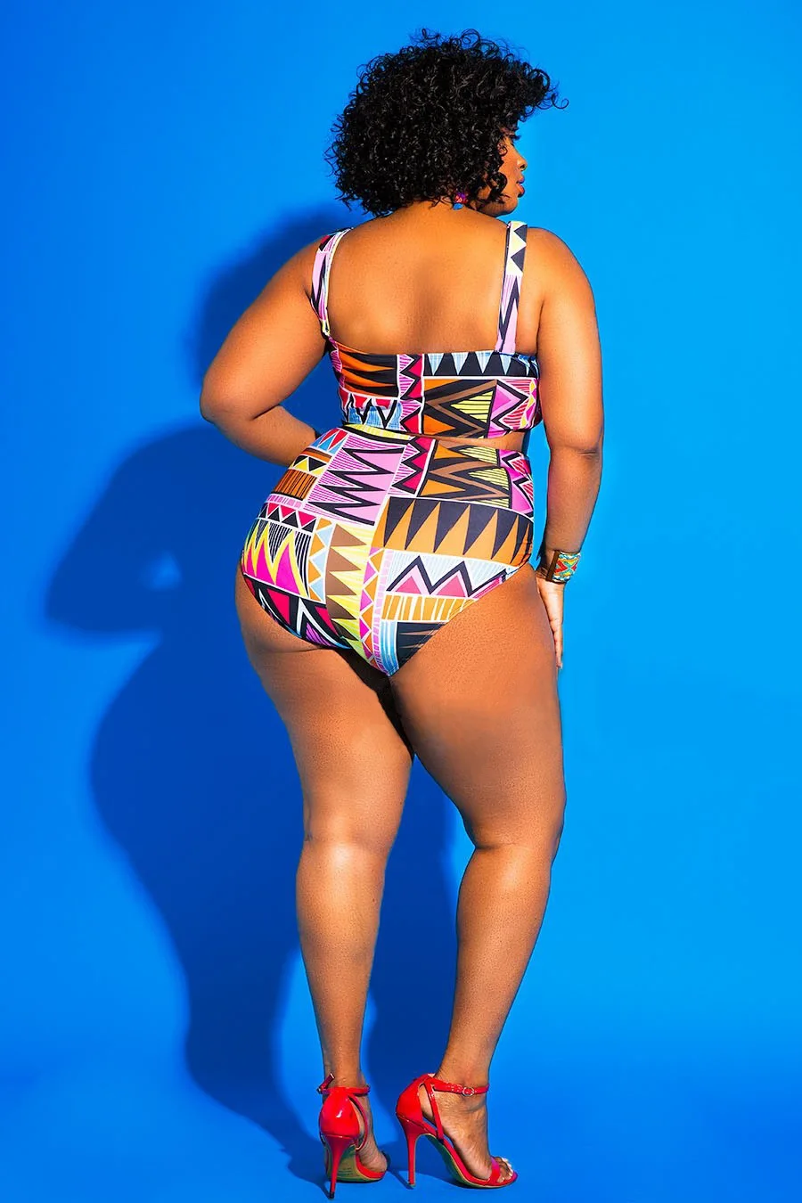 Plus Size Swimwear Bandage Cut Out Bathing Suit Women One Piece Swimsuit African Print Monokin Large Size Bodysuit Sexy Swimsuit