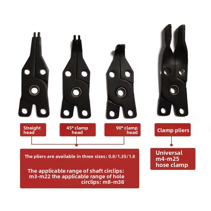 Circlip Pliers for M3-M9 M38 Hoop-Type Retaining Rings Internal External Shaft Hole Snap Ring Pliers