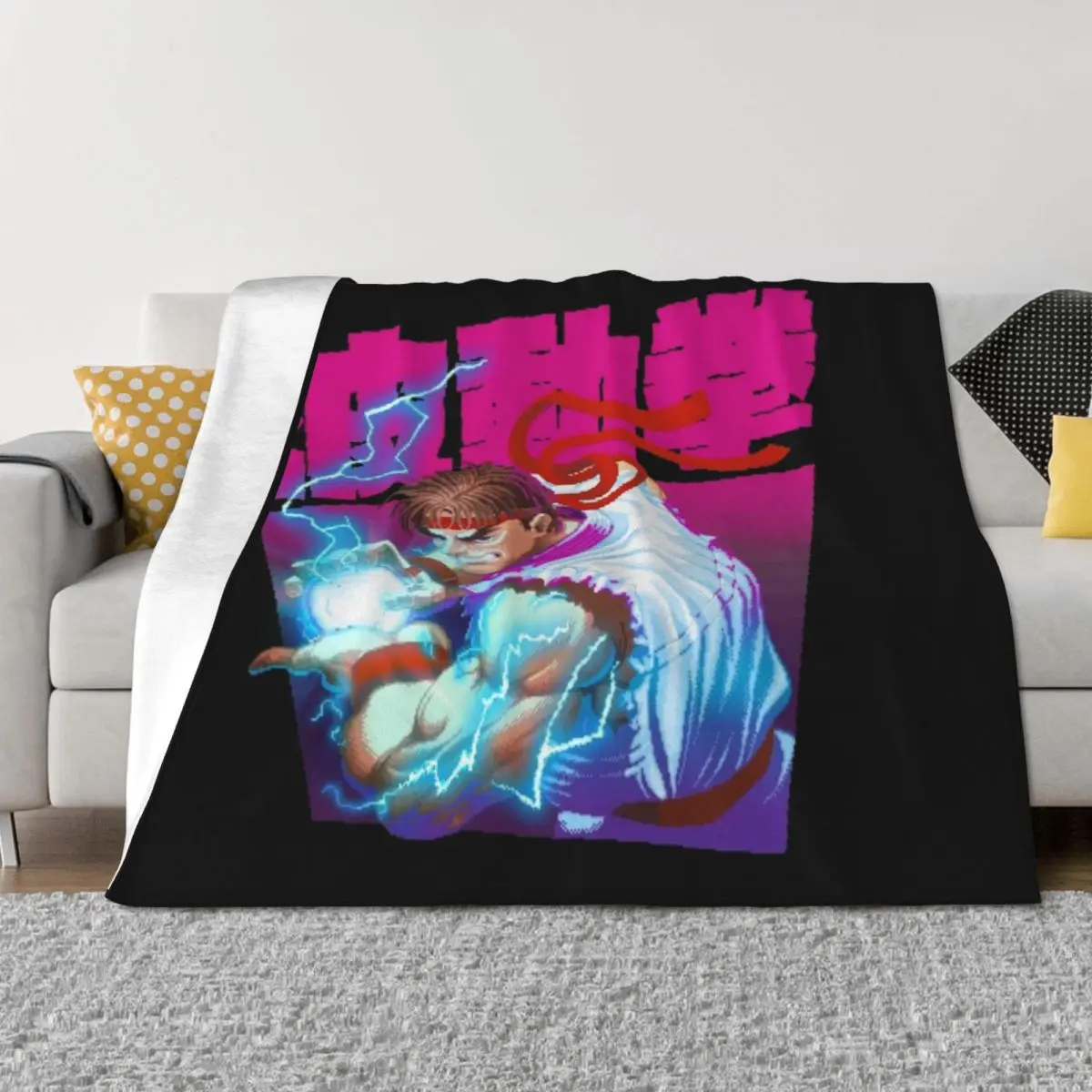 

Street Fighter Ryu Hadoken Throw Blanket Furrys Tourist Decorative Sofas Blankets