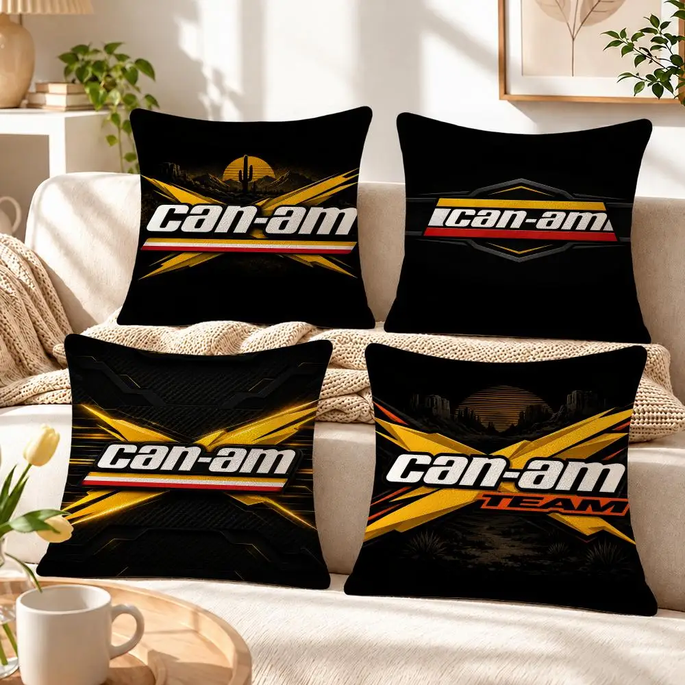 Brand Can-Am Cushion Cover Soft Short‑Plush Pillowcase, Decor for Sofa & Bedroom, Perfect Holiday Gif