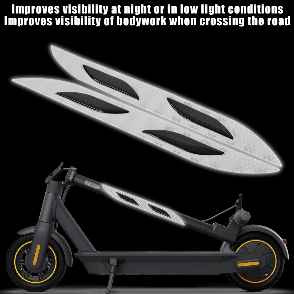 Stickers for Ninebot Max G30 G30D Reflective Strips Carbon fiber E-Scooter Sticker Scooters Anti-Scratch Safety Warning Sticker