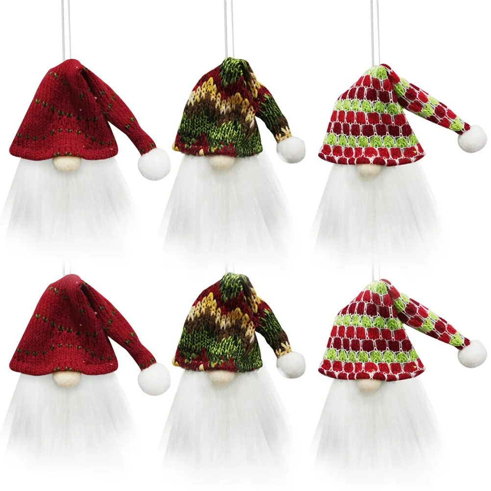 

6Pcs Xmas Christmas Hanging Gnome Wine Bottle Covers Colorful Pendant Ornament for Party Holiday Banquet Decoration