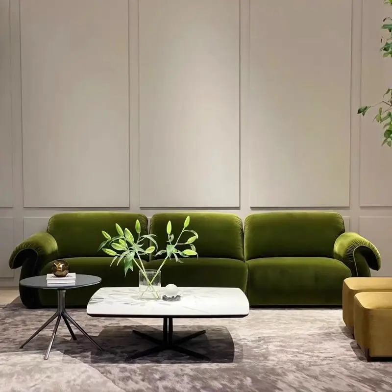 Octopus living room flannel green fabric sofa