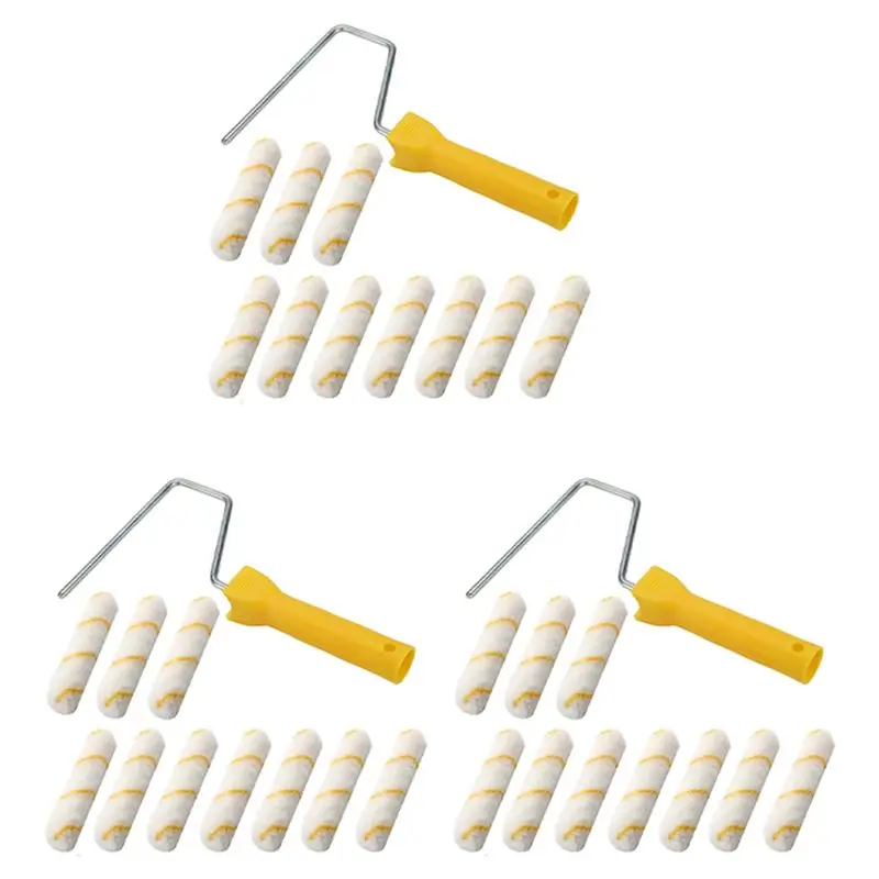 33 Piece 6 Inch Foam Roller Brushes Kit Paint Roller Refills Paint Roller Covers Home Repair Paint Roller Kits-B51B