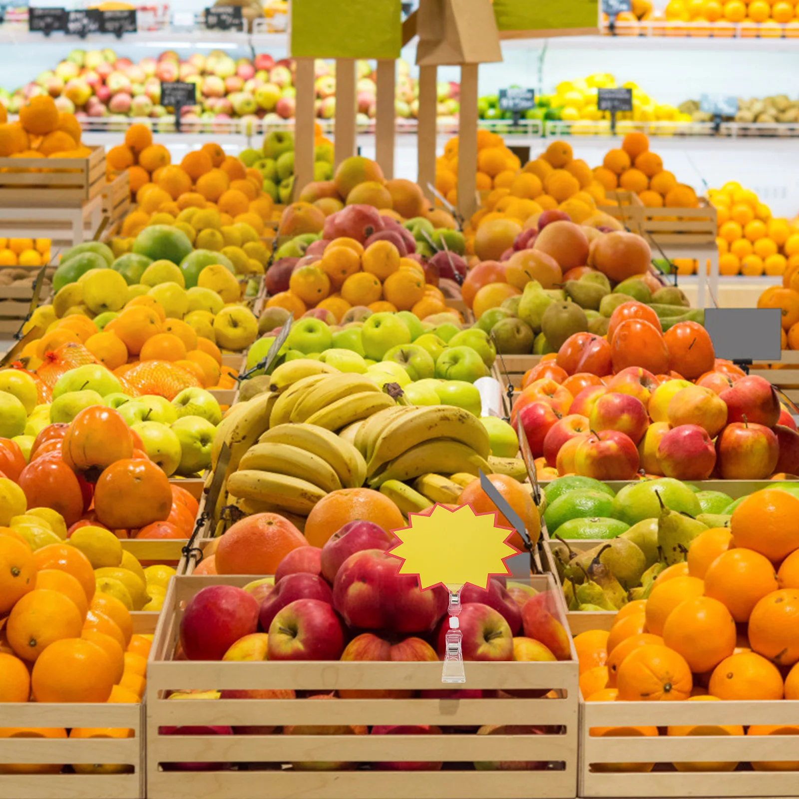 

1 set 1 Set Poster Clips Burst Design Price Tag Holder For Retail Store Supermarket Sale Signs Merchandise Sign Clip Plastic Tag