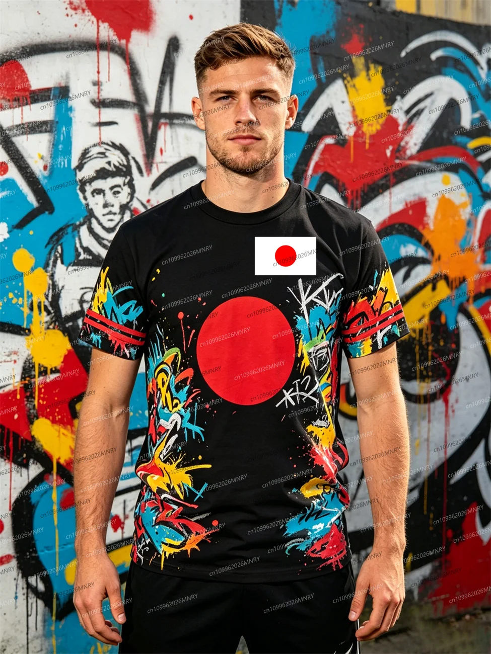 Fan Jersey Cheer up! Japan Flag Summer Men Football Jersey Print Woman Short Sleeve Sports Party Travel Street T-Shirt clothing - view 2