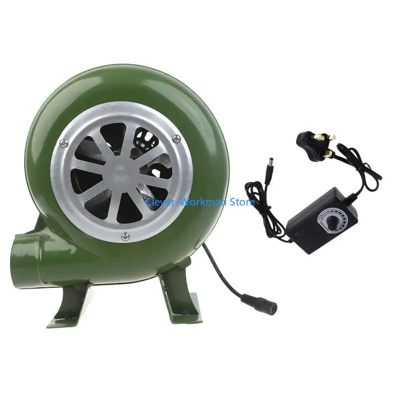 24TD AC100-240V Household Blower HighPower 40/60/80W BBQ Blower Fan Mini Blacksmith Forges Blower Adjustable Speed UK Adapter