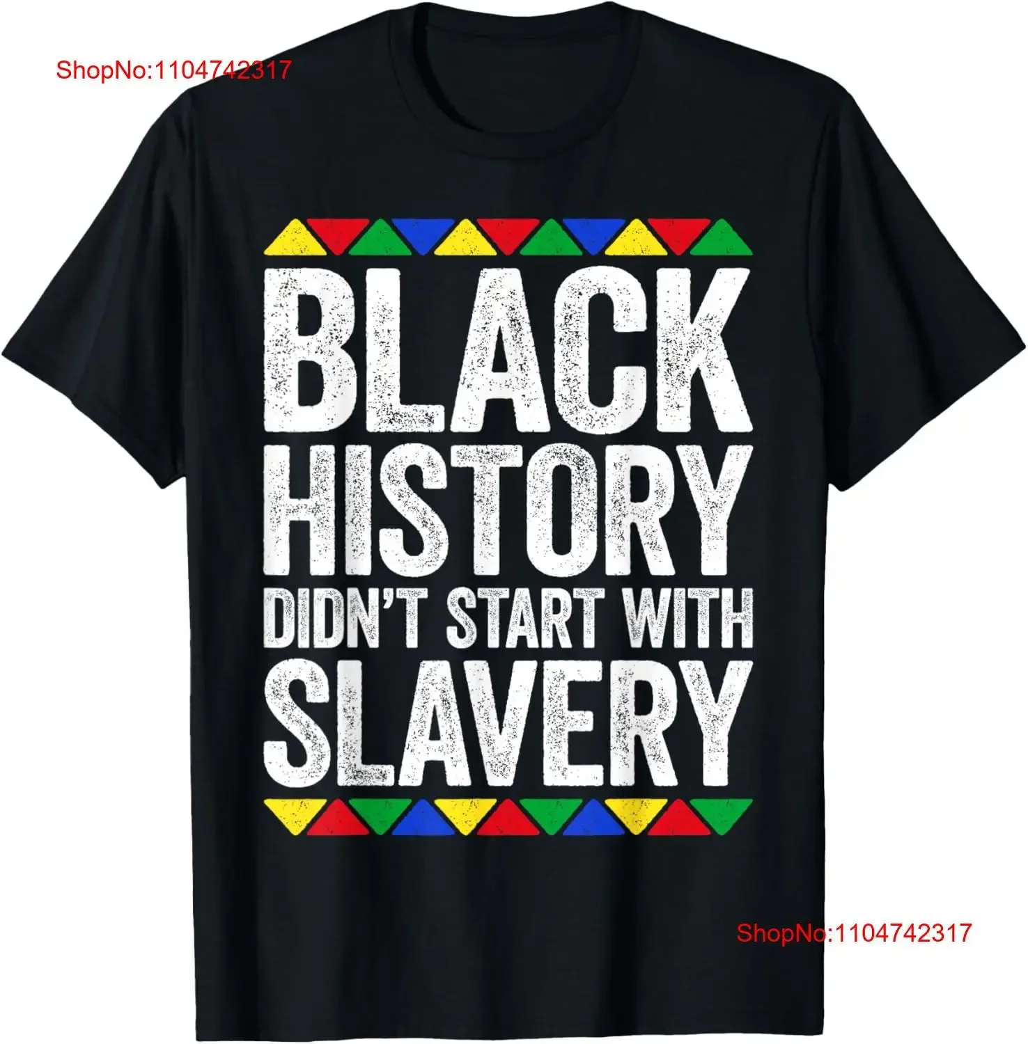 L'histoire des noirs n'a commence pas avec l'esclavage t-shirt fierté vintage lavé haut tendance pour un usage quotidien homme streetwear étiré