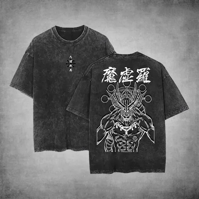 

Makora Anime Jujutsu Kaisen Harajuku Vintage Washed T-Shirt Cotton Men's Streetwear Oversized Women Short Sleeve Unisex Y2k Top