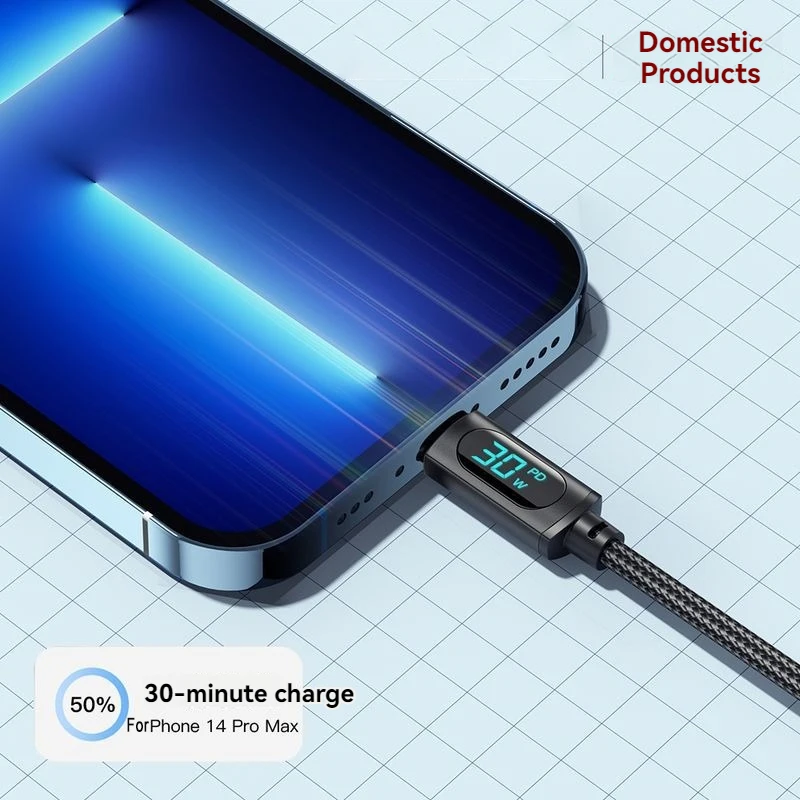 USB C-type Cable Display PD 100W Fast Charging For Xiaomi FOR Samsung For Iphone Honor Charger Mobile Phone Charging Cable 1M 2M