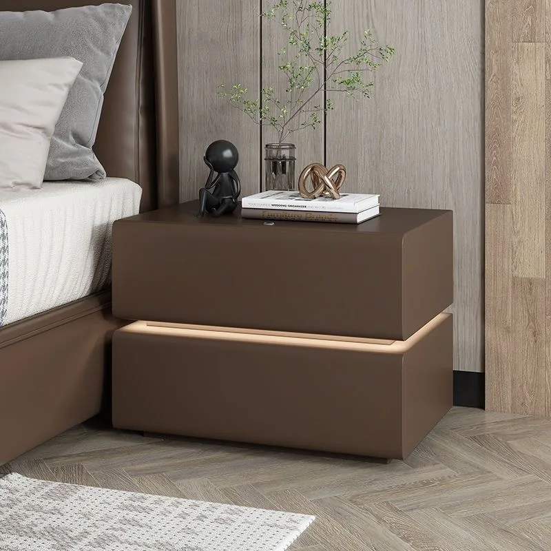 

Affordable Luxury Smart Bedside Table for Bedroom, Wooden, Multiple Colors Available with LED Lighting