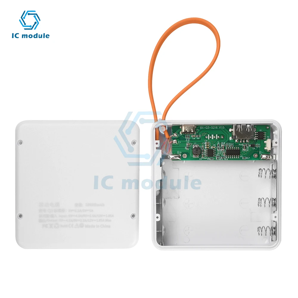 

3 Slots 18650 Battery Box DIY Power Bank Kit 10W / 22.5W No Welding Battery Case Fast Charging Case With Charge Cable