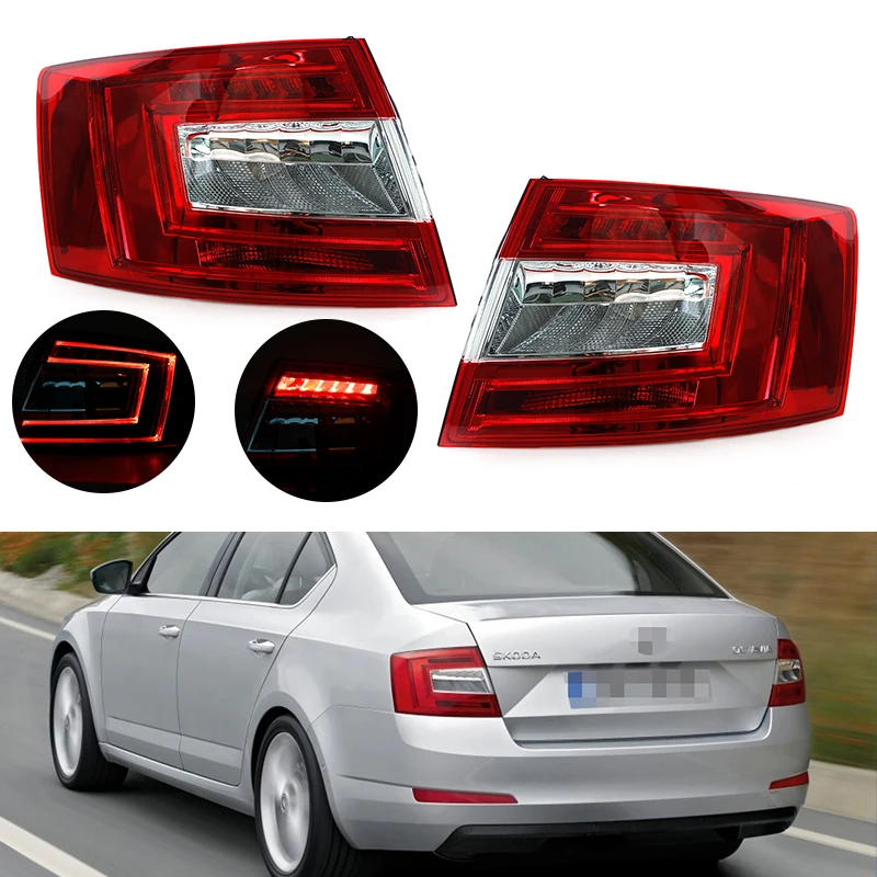 Światło tylne LED montaż dla VW SKODA Skoda Octavia 2015 2016 2017 lampka ostrzegawcza hamulca obudowa tylna lampa montaż Taillight cover