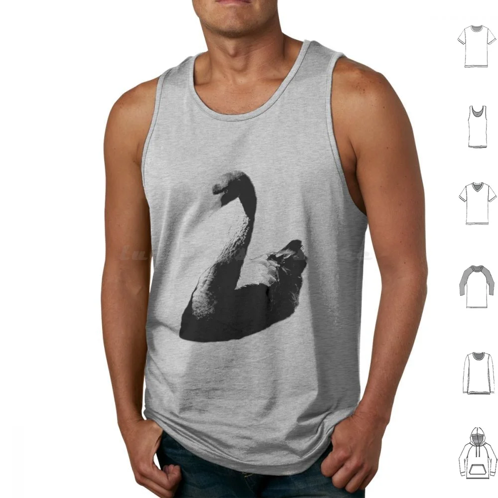 Goose Swimming. Digital Wildlife Engraving Image Tank Tops Print Cotton Goose Picture Goose Image Goose Drawing Goose