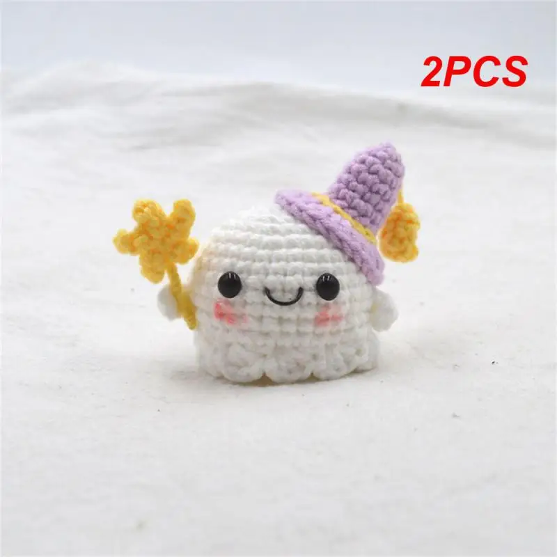 2PCS Wool Crocheted Doll Minimalist Easy To Grip Light Weight Easy To Carry Soft Texture Statues And Miniatures Car Pendant