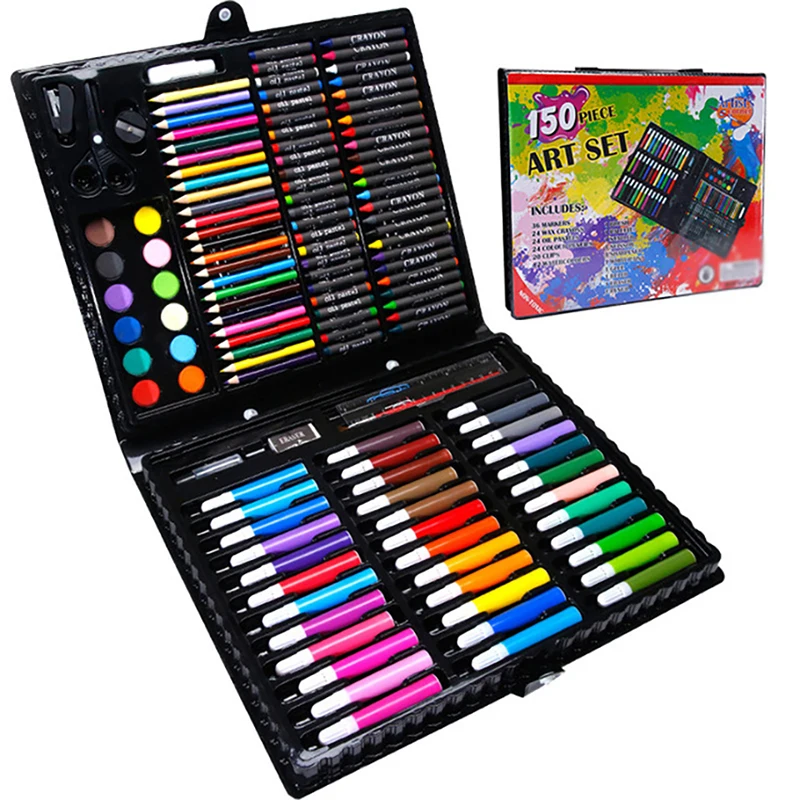 

150Pcs Art Set Watercolor Markers Crayons Water Pen Drawing Set Artist Painting Tools School S tationery Gifts