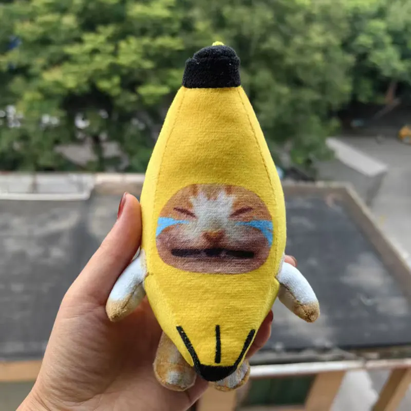 17 cm Banaan Kat Pop Hanger Sleutelhanger Huilen Gelukkige Banaan Kat, 1 stks/pak