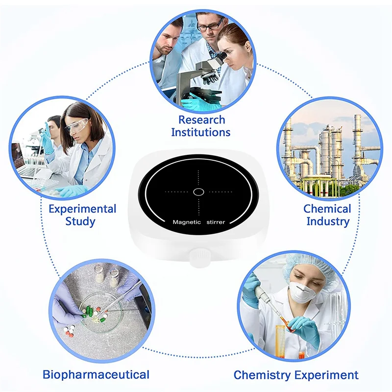 Mieszadło magnetyczne Mini mieszadło laboratoryjne mieszadło przenośne z mieszadło 2L 4000 obr./min do wtyczki laboratoryjnej UE