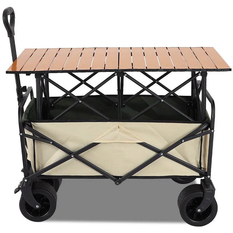 Outdoor foldable camper cart camper trolley picnic cart portable outing camping trolley trailer