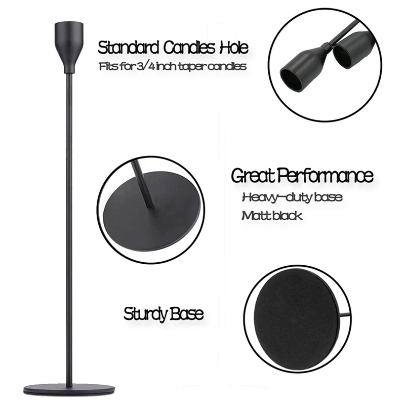 Конический подсвечник, высокие подсвечники, металлический набор длинных подсвечников, прочный декоративный подсвечник на столбе