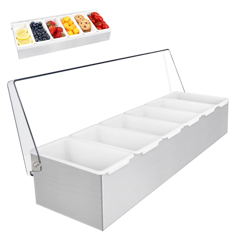 

Large Vegetable Fruit Storage Box Fruit Preservation Box for Refrigerators Food Grade Kitchen 6-grid Packaging Storage Container