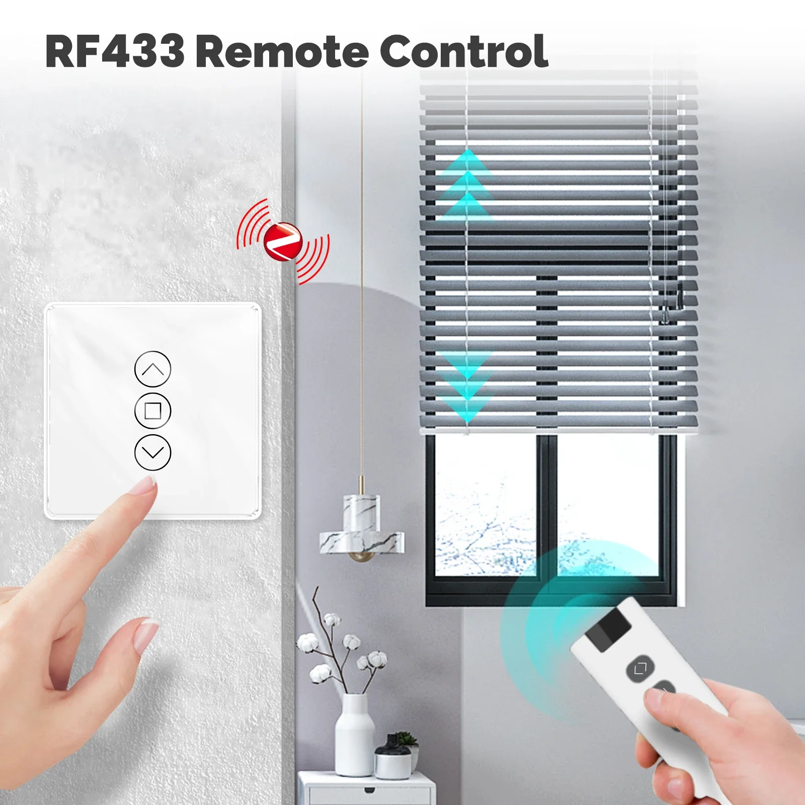 MOES Tuya ZigBee Smart Curtain Switch 2.5D Поддержка RF433 Дуга Стеклянная сенсорная панель Приложение Дистанционное управление Работа с Alexa Google Home