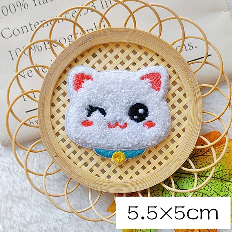 Cute Animal Self-adhesive Plush Applique Patches For Clothing Kids Decorative Bags Hats Scarves DIY Phone Cases Stationery