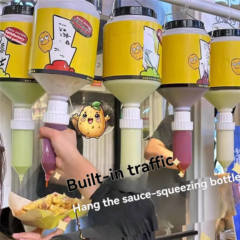 【ACQUISTA&ENORA】Bottiglia di salsa da 5,5 litri Bottiglia di salsa di grande diametro Bottiglia da spremere per salsa sospesa