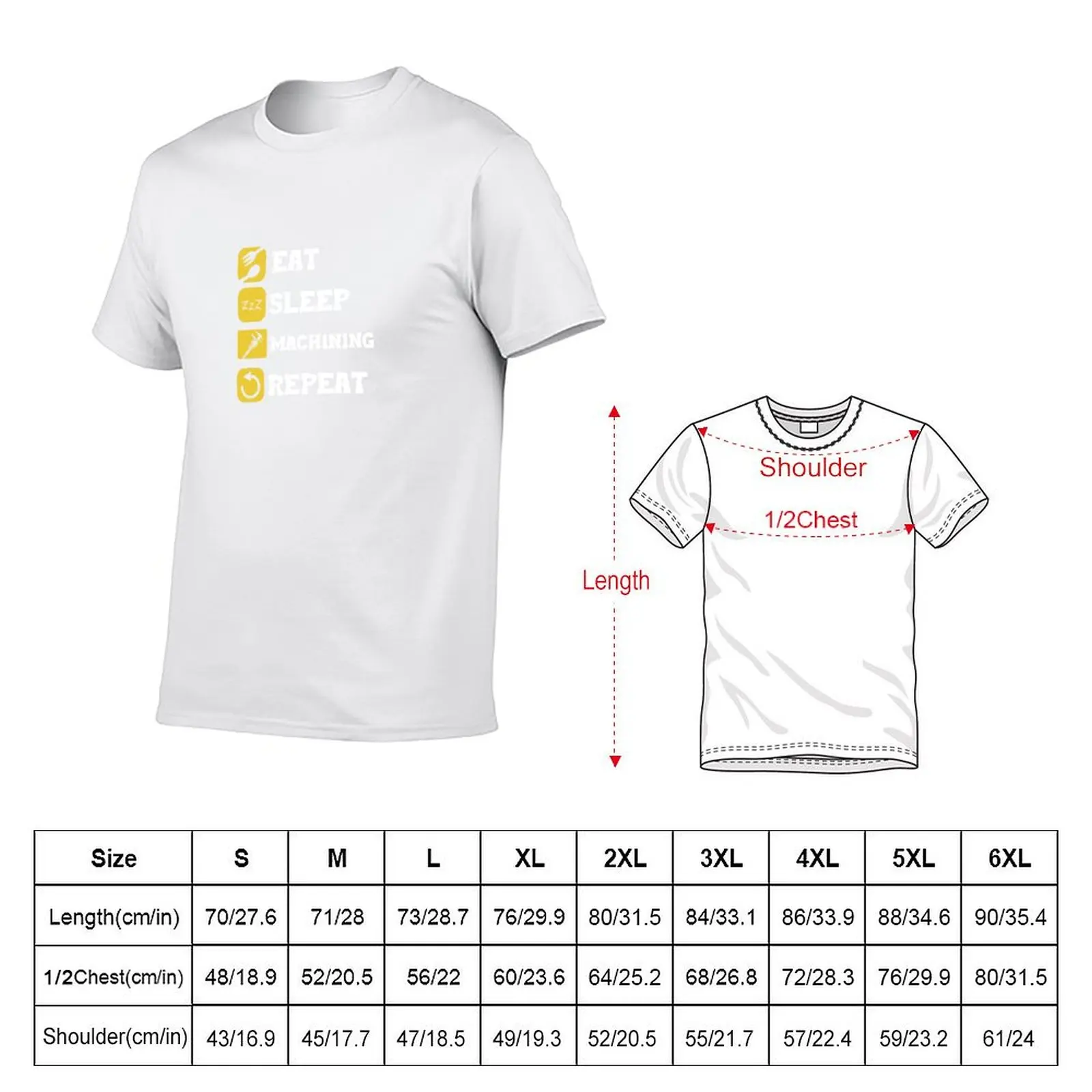 Eat Sleep Repeat Machinist Craft Machine Operator T-Shirt summer top oversize t-shirts man t shirts for men