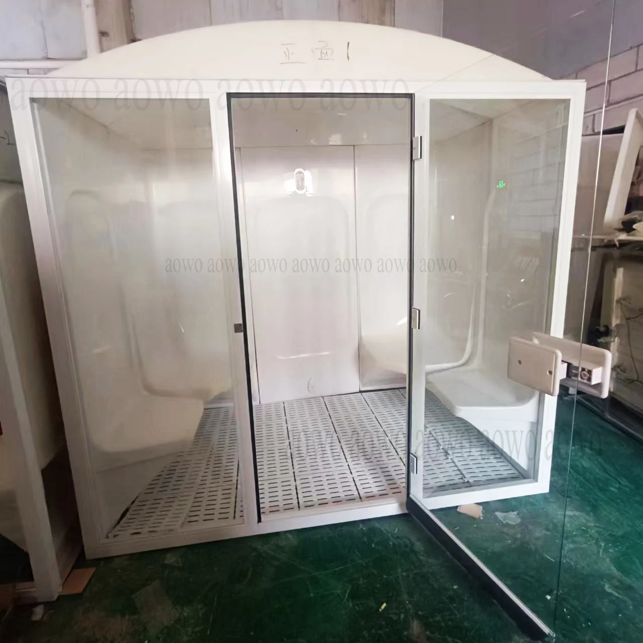 Prefabricated Steam Room Customized Size Wet Sauna Dry Salt Halotherapy Health Therapy Sauna Spa Acrylic Seat And Lights