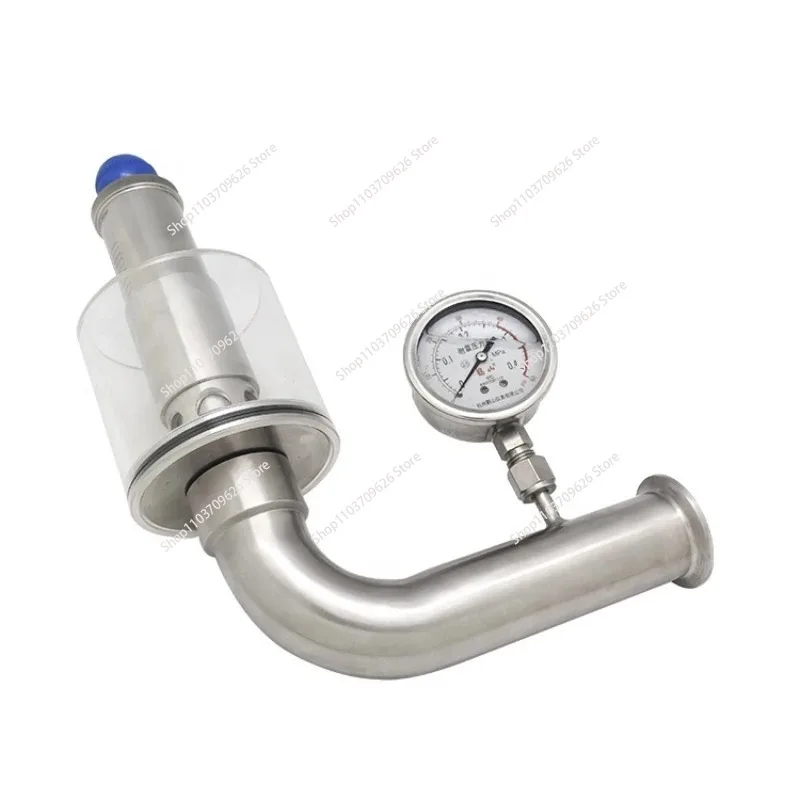 Air Release Valve,Sanitary Stainless Steel Exhaust Air Release Valve with Pressure Gauge