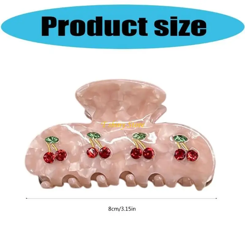N58F Cherry Designs Hair Claw Jaw Clip Claw Hair Canner for Discal and Party Hairstyles