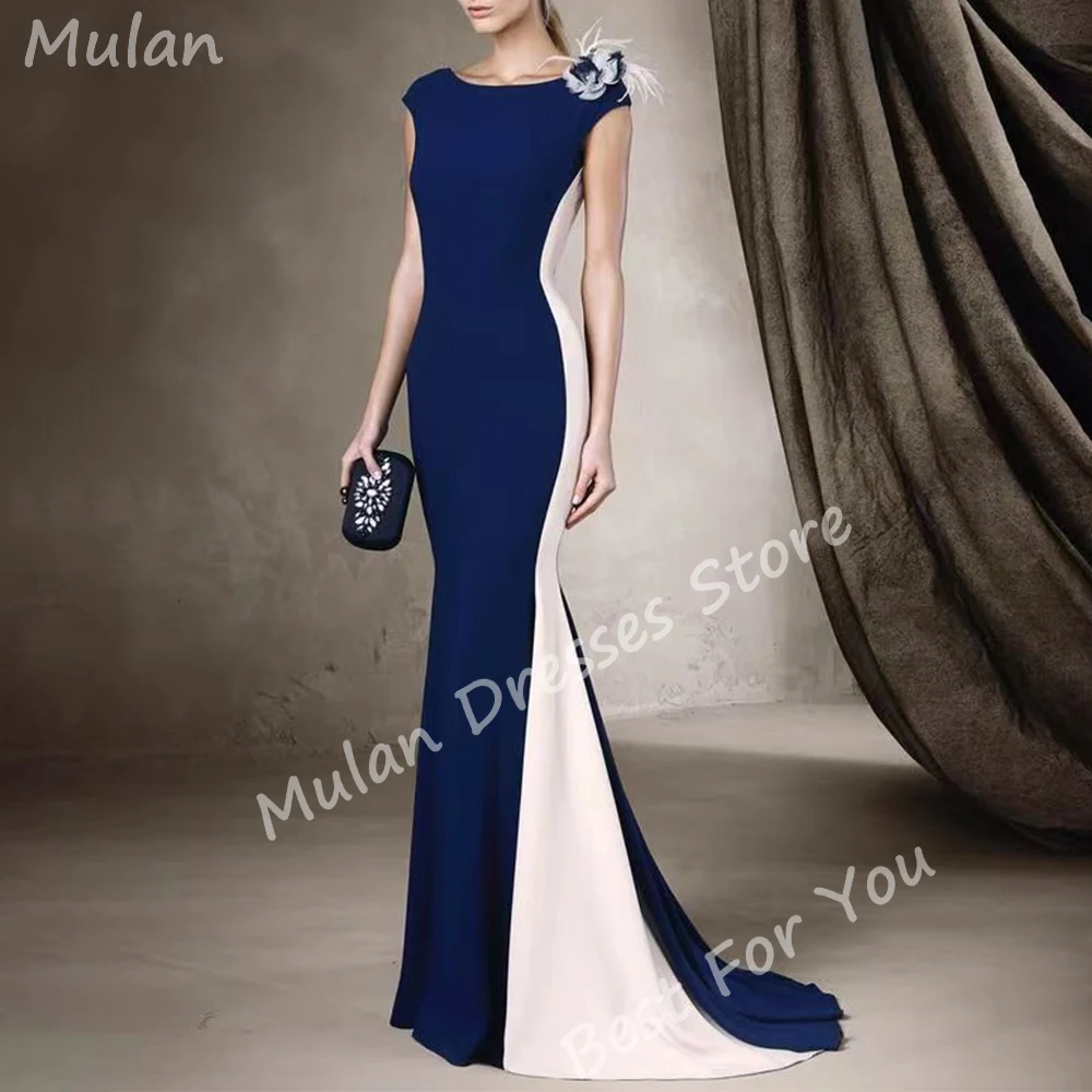 Elegant Long Mermaid Evening Dresses for Women Boat-Neck Floor-Length Sexy Special Events Prom Party Wedding Gala Dress 2024