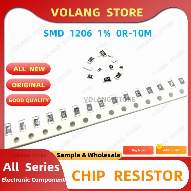 100Pcs 1% CHIP Resistor 0402 0603 0805 1206 47.5K 48.7K 49.9K 51K 52.3K 53.6K 54.9K 56K 56.2K 57.6K 60.4K 63.4K 64.9K 66.5K 68KF