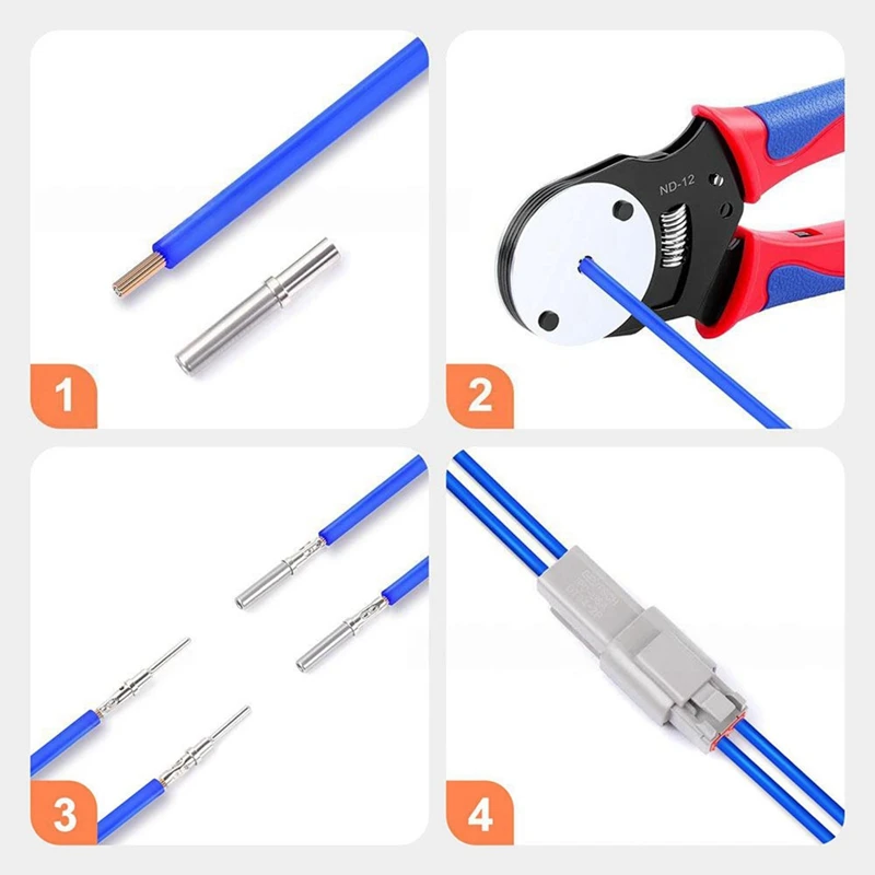 DT16 For Deutsch Crimper Pin Crimping Tool 16 Gauge Ratcheting Indent for Deutsch Connector for Barrel
