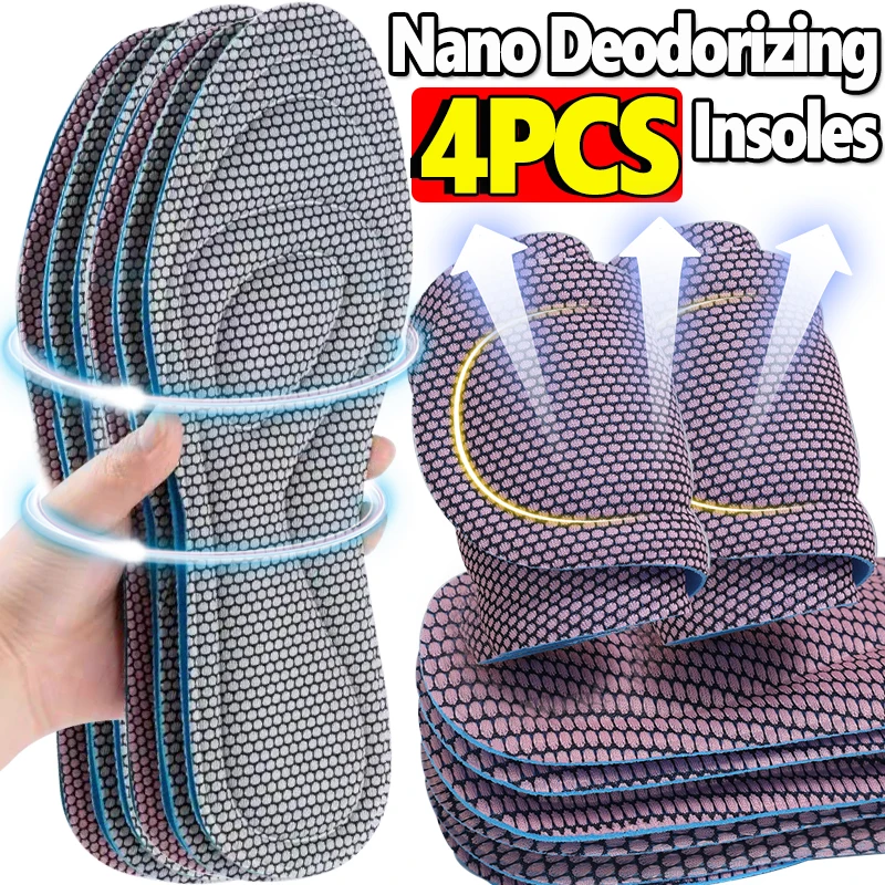 Unisex Nano Memory Foam Palmilhas, Soft Sweat-Absorbing Shoe Pads, Inserções Sole, Massagem Ortopédica, Sports Almofada Paddings, 1 Pc, 2 Pares