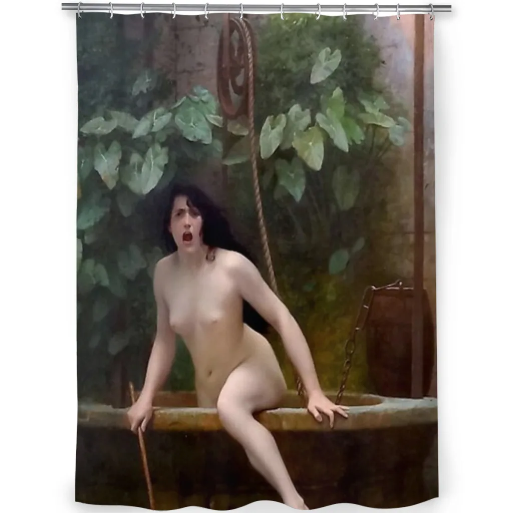 TRUTH COMING OUT OF HER WELL TO SHAME MANKIND - JEAN-LEON GEROME Shower Curtain for Bathroom  Aesthetic Room Decoration