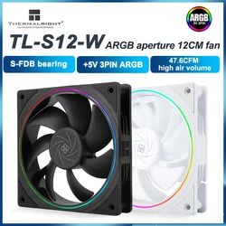 Thermalright TL-S12-W 5V 3PIN ARGB Aperture PC Case Fan  Temperature Control Water-Cooling Radiator Replace Fan