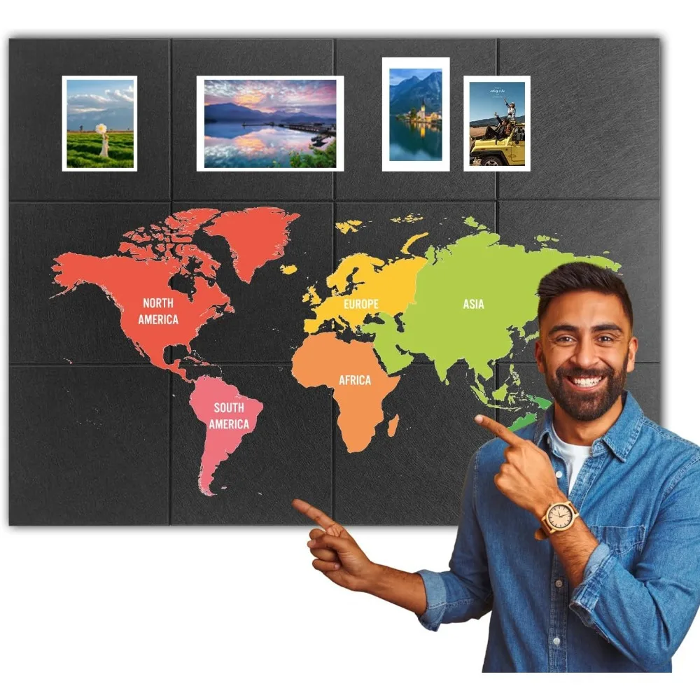 30x30cm 9MM Felt Cork Boards Self Adhesive Wall Mounted Wall Tiles Sticker Thickened Bulletin Board for Home Office Decor 12PCS